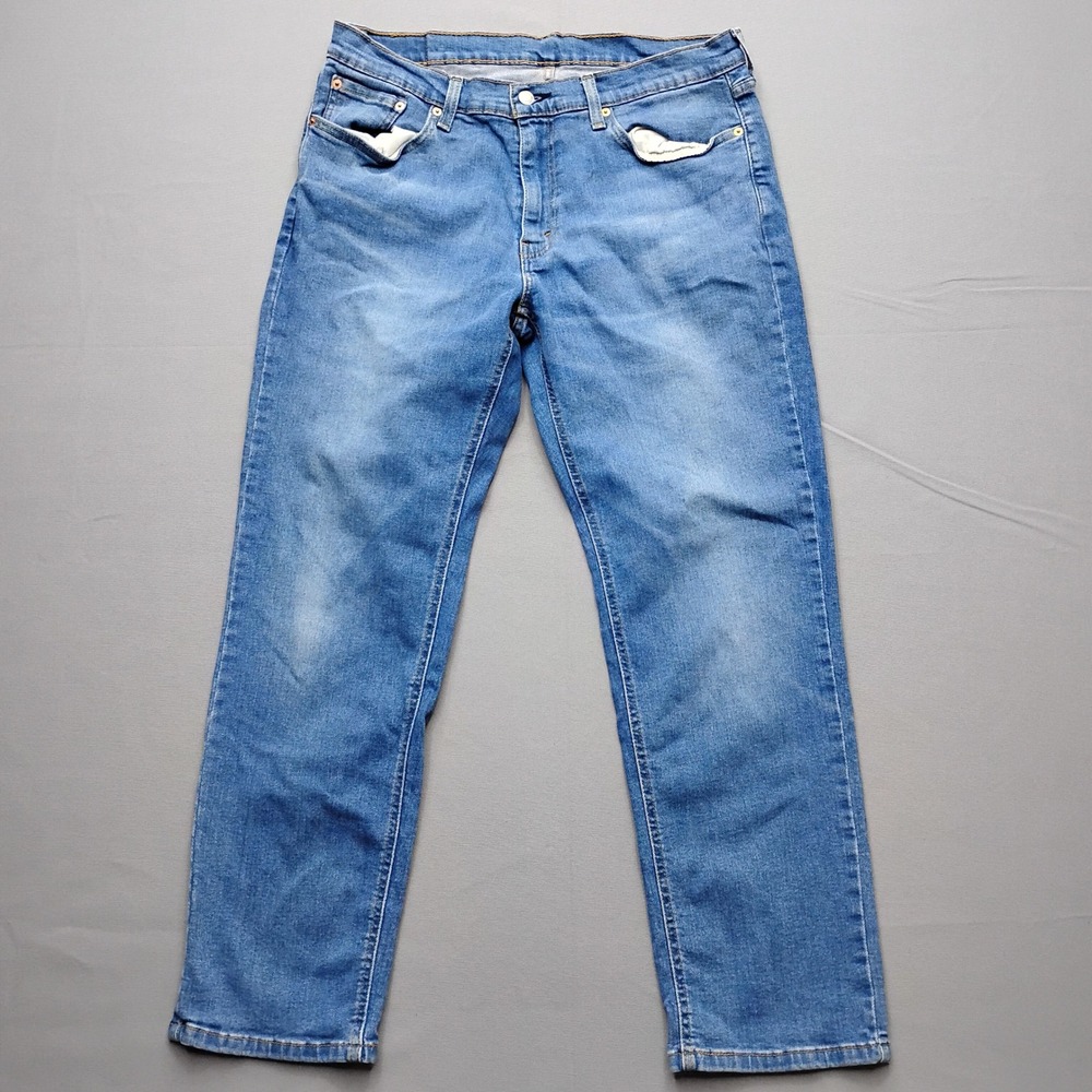 Levis 514 Straight Leg Jeans Mens 36x32 Blue Medium Wash Denim Stretch Pants